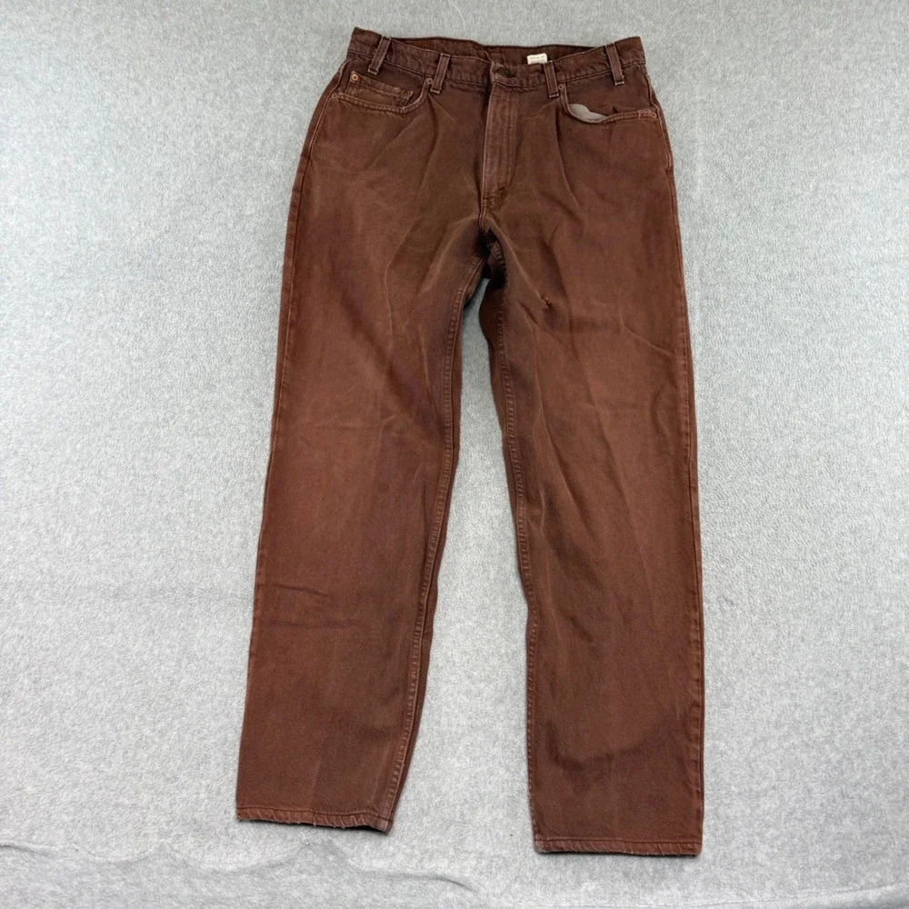 Levis 550 Relaxed Fit Mens 34x32 Brown Vintage 90s Made in USA Jeans